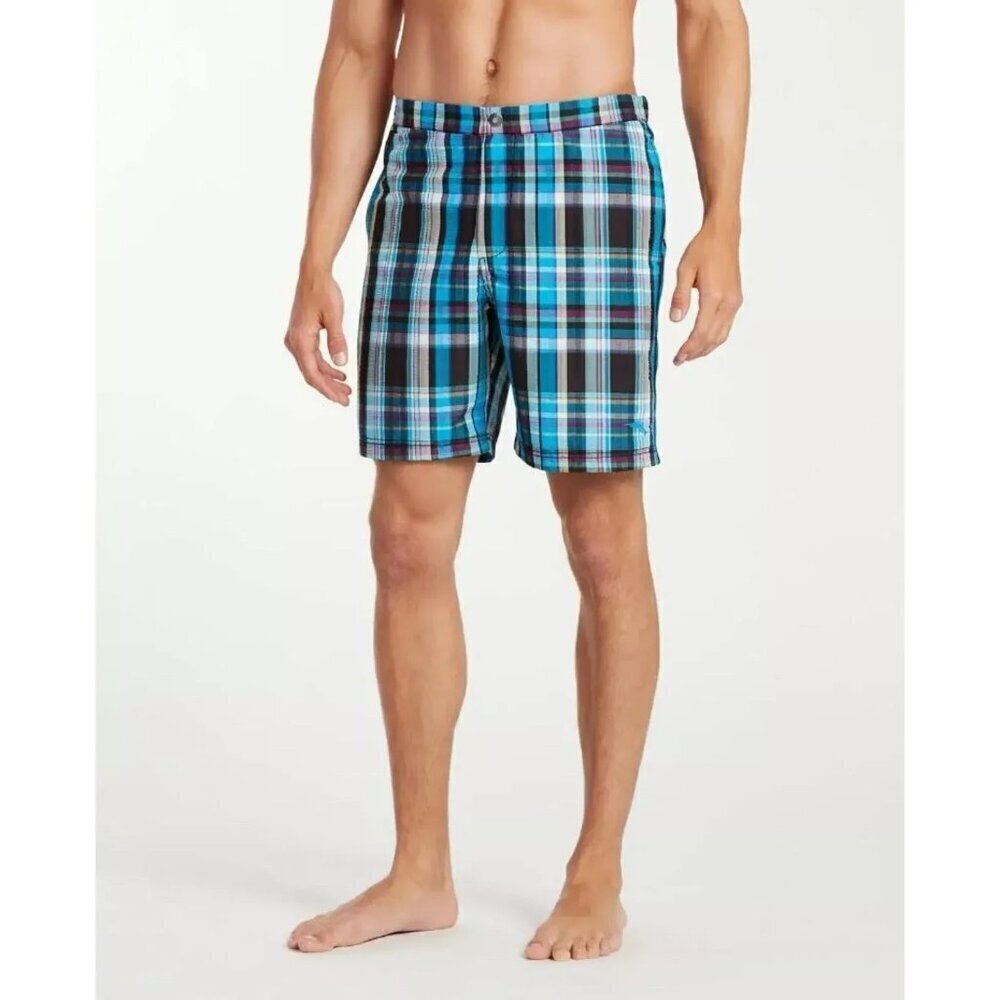 Tommy Bahama Men’s Coasta Whos Your Plaidy Swim Trunks, Size Large
